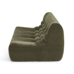 Ensemble banquette et chauffeuse JANIS modulable 3 places velours vert