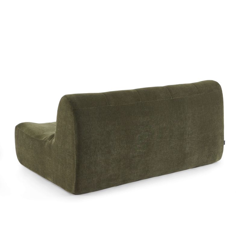 Ensemble banquette et chauffeuse JANIS modulable 3 places velours vert