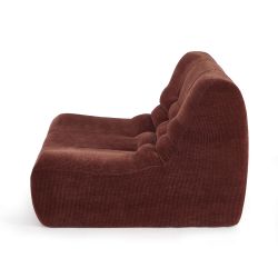 Ensemble banquette et chauffeuse JANIS modulable 3 places velours bordeaux