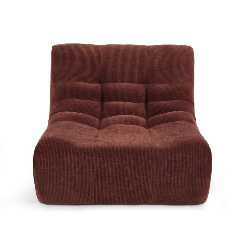 Ensemble banquette et chauffeuse JANIS modulable 3 places velours bordeaux