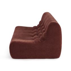Ensemble banquette et chauffeuse JANIS modulable 3 places velours bordeaux