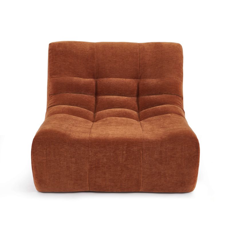Ensemble banquette et chauffeuse JANIS modulable 3 places velours terracotta