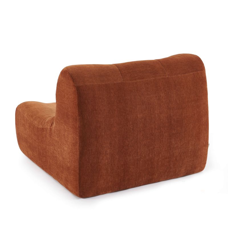 Ensemble banquette et chauffeuse JANIS modulable 3 places velours terracotta