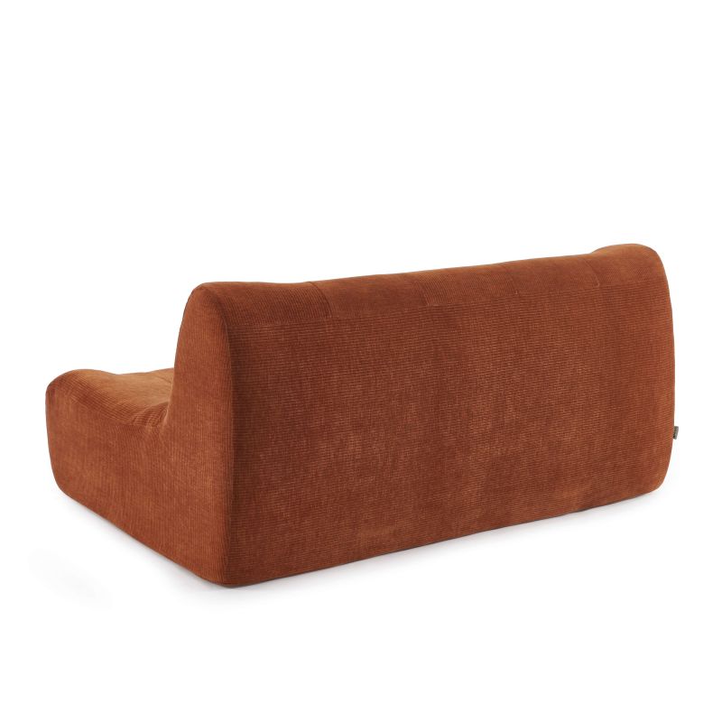 Ensemble banquette et chauffeuse JANIS modulable 3 places velours terracotta