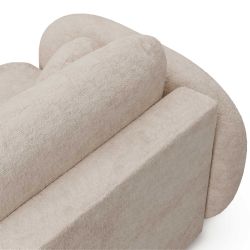 Canapé droit convertible CARLOTTA 3 places tissu bouclette grège