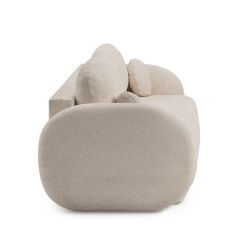 Canapé droit convertible CARLOTTA 3 places tissu bouclette grège