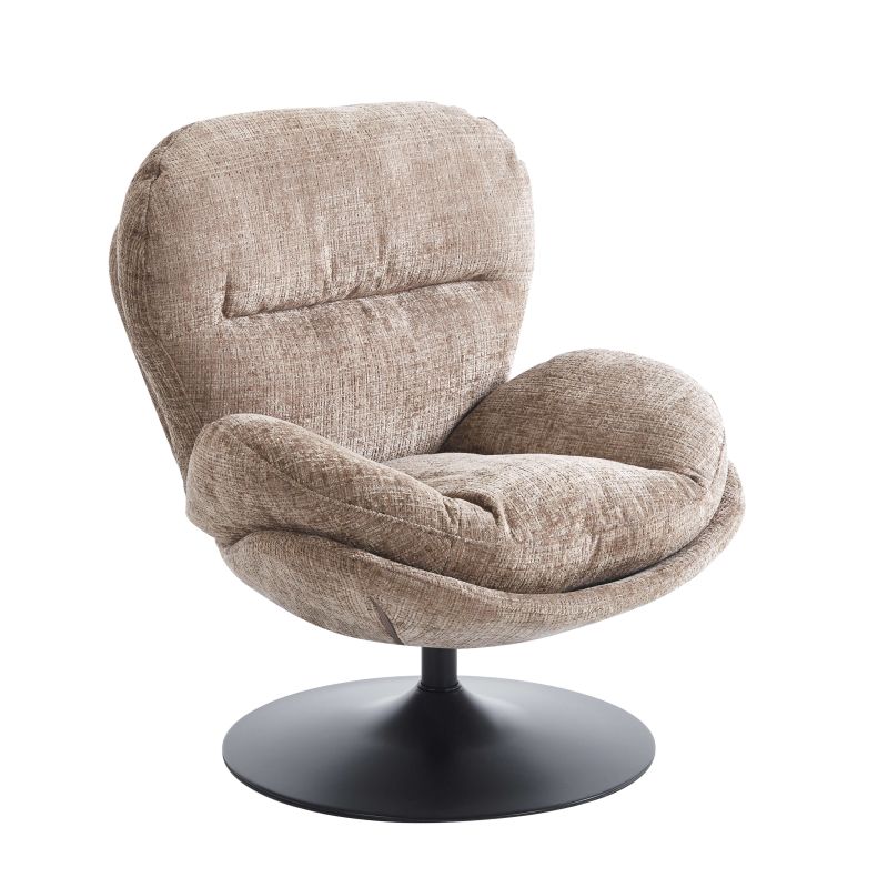 Fauteuil rotatif CERES 1 place tissu taupe