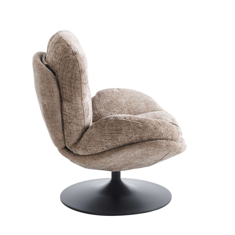 Fauteuil rotatif CERES 1 place tissu taupe