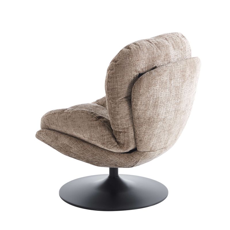 Fauteuil rotatif CERES 1 place tissu taupe