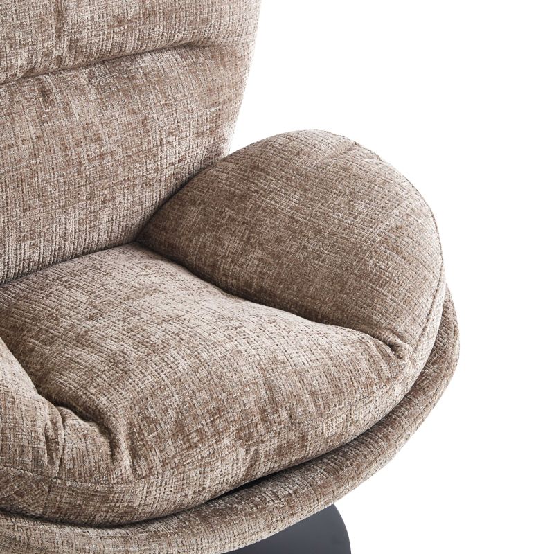 Fauteuil rotatif CERES 1 place tissu taupe