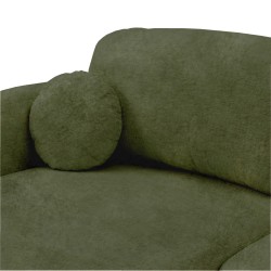 Canapé d'angle gauche convertible CARLOTTA 4 places tissu chenille vert kaki