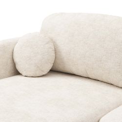 Canapé d'angle gauche convertible CARLOTTA 4 places tissu chenille écru