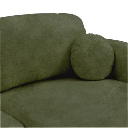 Canapé d'angle droit convertible CARLOTTA 4 places tissu chenille vert kaki
