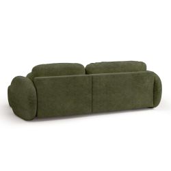 Canapé d'angle droit convertible CARLOTTA 4 places tissu chenille vert kaki