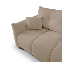 Canapé d'angle convertible et réversible COMO 4 places tissu chenille grège