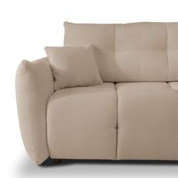 Canapé d'angle convertible et réversible COMO 4 places tissu chenille grège