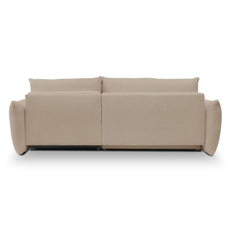 Canapé d'angle convertible et réversible COMO 4 places tissu chenille grège