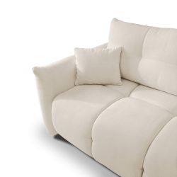 Canapé d'angle convertible et réversible COMO 4 places tissu chenille écru