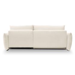 Canapé d'angle convertible et réversible COMO 4 places tissu chenille écru