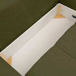 Canapé d'angle convertible et réversible COMO 4 places tissu chenille vert kaki