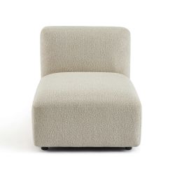 Canapé d'angle droit CORELA fixe tissu beige 4 places