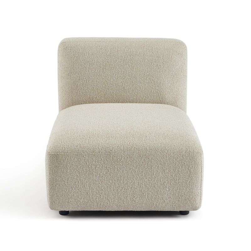 Canapé d'angle droit CORELA fixe tissu beige 4 places