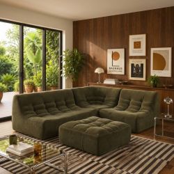 Banquette JANIS modulable 2 places velours vert