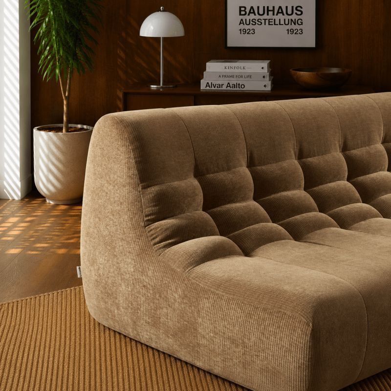 Banquette JANIS modulable 2 places velours marron