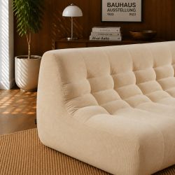 Banquette JANIS modulable 2 places velours beige