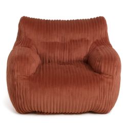 Pouf LUFFY velours côtelé terracotta