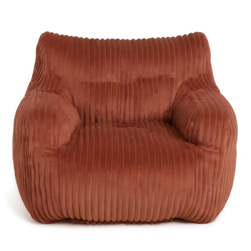 Pouf LUFFY velours côtelé terracotta