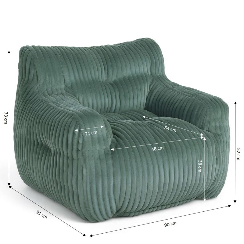 Pouf LUFFY velours côtelé vert
