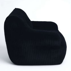 Pouf LUFFY velours côtelé noir