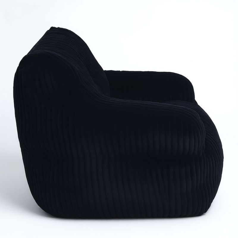 Pouf LUFFY velours côtelé noir