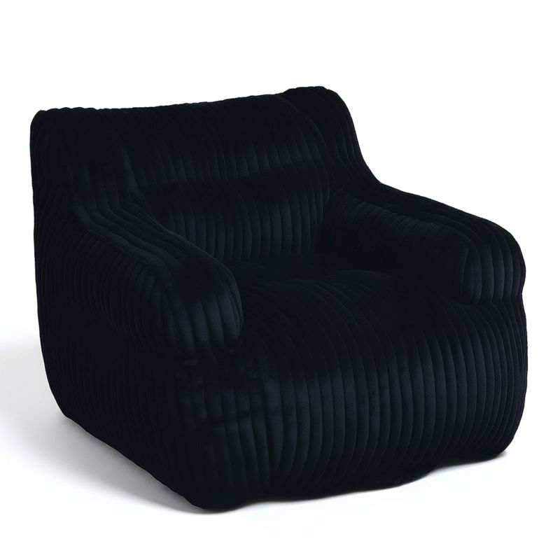 Pouf LUFFY velours côtelé noir
