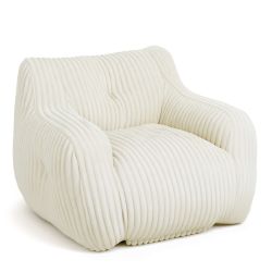 Pouf LUFFY velours côtelé beige