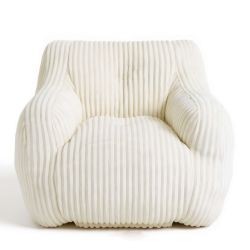 Pouf LUFFY velours côtelé beige