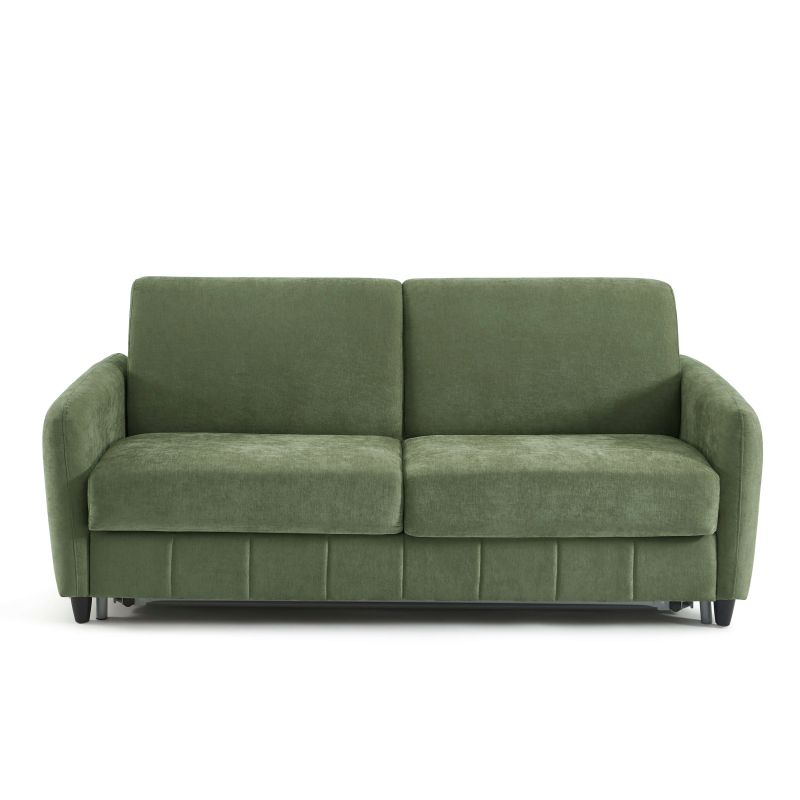 Canapé droit express ORNOA 3 places tissu vert