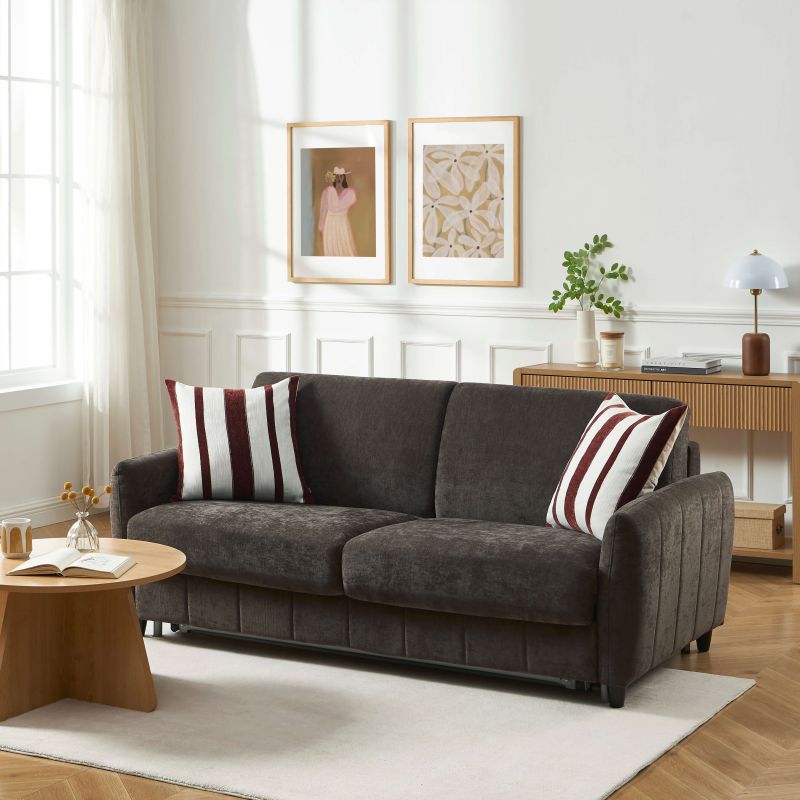 Canapé droit express ORNOA 3 places tissu anthracite