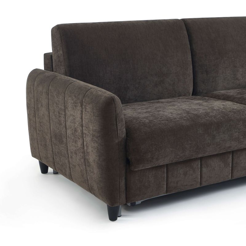 Canapé droit express ORNOA 3 places tissu anthracite