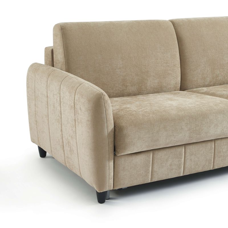 Canapé droit express ORNOA 3 places tissu taupe