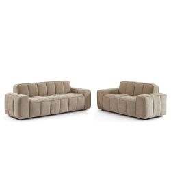 Canapé ALISTAIR 2 places tissu chenille beige