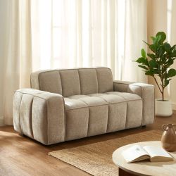 Canapé ALISTAIR 2 places tissu chenille beige