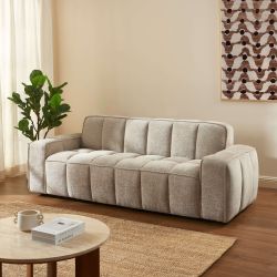 Canapé ALISTAIR 3 places tissu chenille beige