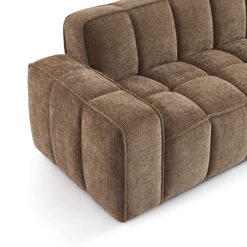 Canapé ALISTAIR 3 places tissu chenille marron