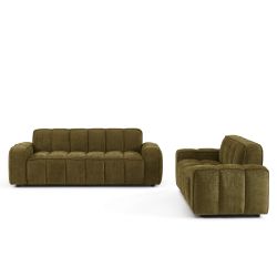 Canapé ALISTAIR 3 places tissu chenille vert