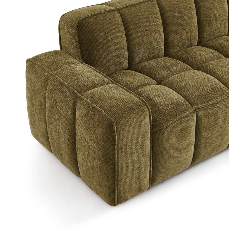 Canapé ALISTAIR 3 places tissu chenille vert