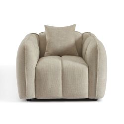 Fauteuil MATILDA 1 place tissu chenille beige