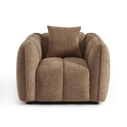 Fauteuil MATILDA 1 place tissu chenille marron