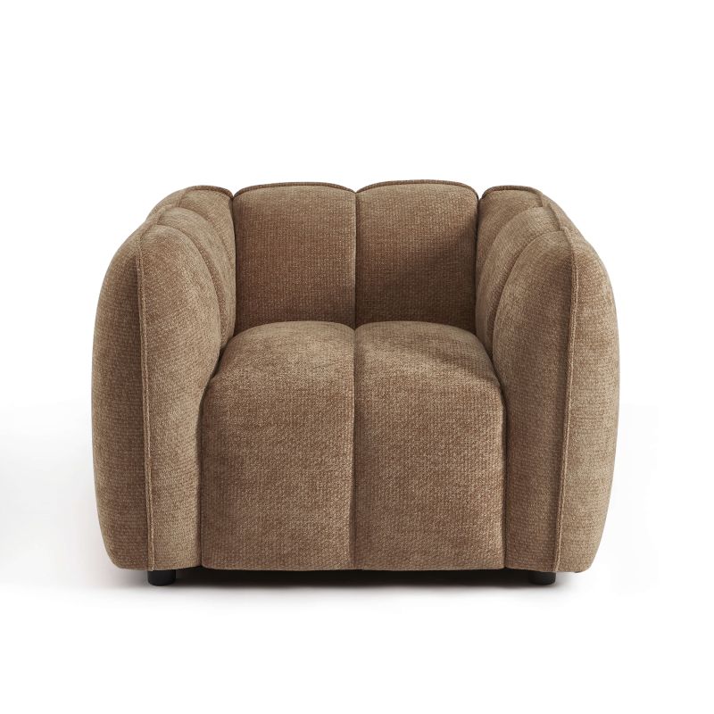 Fauteuil MATILDA 1 place tissu chenille marron